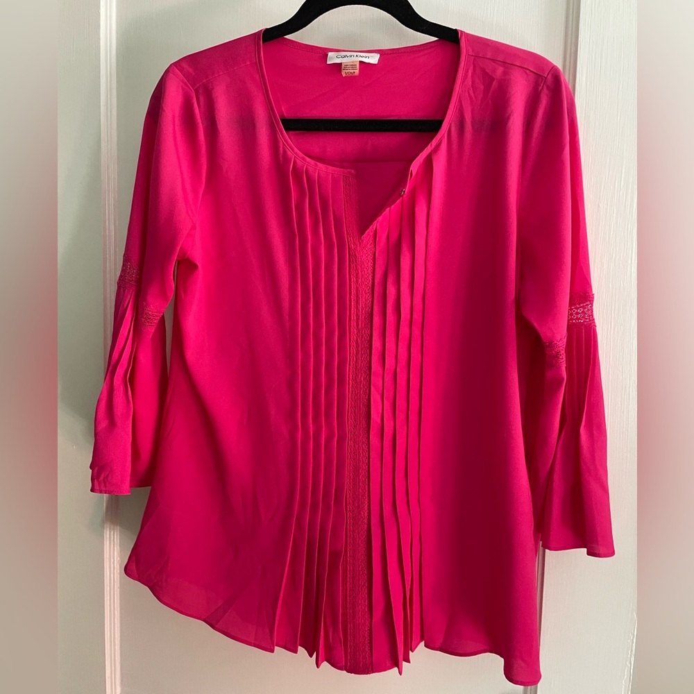 Calvin Klein bright pink blouse